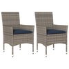vidaXL Tuinstoelen 2 st met kussens poly rattan grijs