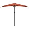 vidaXL Balkonparasol half met aluminium paal 270x144x222 cm terracotta