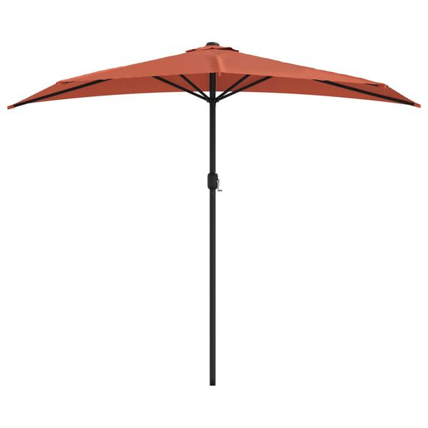 vidaXL Balkonparasol half met aluminium paal 270x144x222 cm terracotta