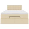 vidaXL Ottoman bed met matras en LED's 120x200cm stof cr&egrave;mekleurig