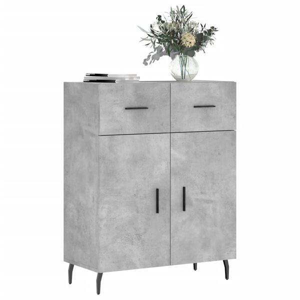 vidaXL Dressoir 69,5x34x90 cm bewerkt hout betongrijs