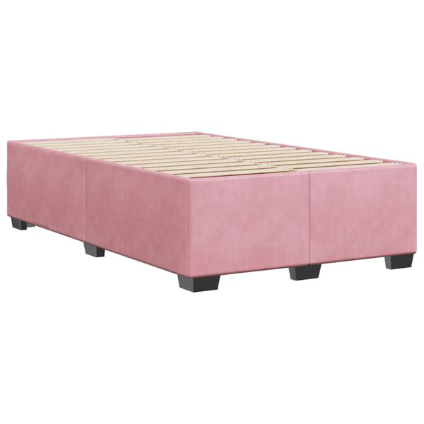 vidaXL Bedframe fluweel roze 120x200 cm