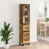 vidaXL Highboard met lade Oud Hout 34,5 x 34 x 180 cm Bewerkt hout