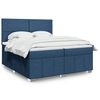vidaXL Boxspring met matras stof blauw 200x200 cm