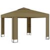 vidaXL Prieel met dubbel dak 180 g/m&sup2; 3x3x2,7 m taupe