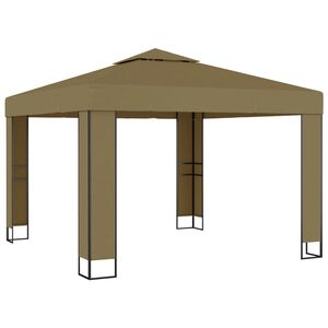 vidaXL Prieel met dubbel dak 180 g/m&sup2; 3x3x2,7 m taupe