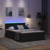 vidaXL Opbergbed met LED met matras Zwart 140 x 190 cm Polyester