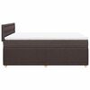 vidaXL Boxspring met matras stof donkerbruin 140x190 cm