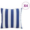 vidaXL Sierkussens 4 st 40x40 cm stof gestreept wit & blauw
