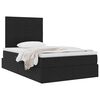 vidaXL Opbergbed met LED met matras Zwart 120 x 200 cm Fluweel