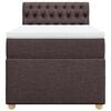 vidaXL Boxspring met matras stof donkerbruin 100x200 cm