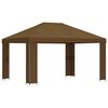 vidaXL Paviljoen 4 &times; 3 m Taupe Polyester en staal 190 gsm
