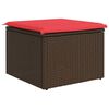 vidaXL Tuinkruk met kussen 55x55x37 cm poly rattan bruin