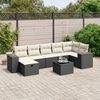 vidaXL 8-delige Loungeset met kussens poly rattan zwart