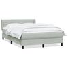 vidaXL Boxspring met matras fluweel lichtgrijs 160x220 cm