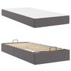 vidaXL Bedframe met matras met matras 2 pcs Grijs PVC