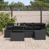 vidaXL Tuin Sofa Set 6 pcs Zwart poly rattan & Gepoedercoat staal