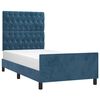 vidaXL Bedframe zonder matras 100x200 cm fluweel donkerblauw