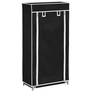 vidaXL Schoenenkast met hoes 58x28x106 stof zwart