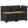 vidaXL Tweedelige Tuinbank met Kussens Rattan Look 2-zits PP Antraciet