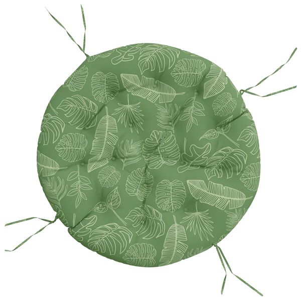 vidaXL Zitkussen rond bladpatroon &Oslash; 100x11 cm oxford stof