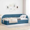vidaXL Hoekbedframe met hoofdeinde Blauw 90 cm x 200 cm Stof