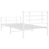 vidaXL Bedframe met hoofd- en voeteneinde metaal wit 107x203 cm