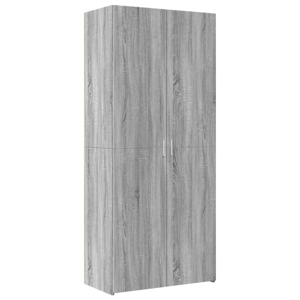 vidaXL Hoge kast 80x42,5x185 cm bewerkt hout grijs sonoma eikenkleurig