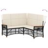 vidaXL Tuin Ligbank Set Zwart en Cream Wit 164 x 164 x 112 cm