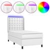 vidaXL Boxspring met matras en LED kunstleer wit 100x200 cm