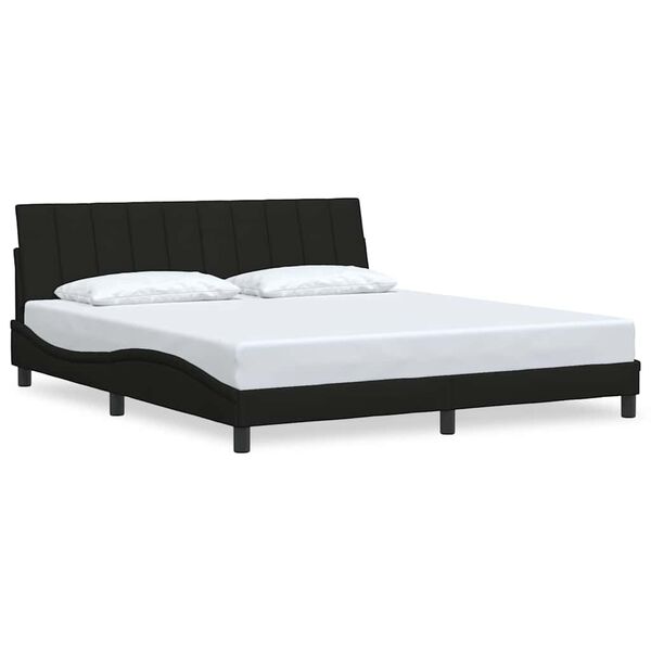 vidaXL Bedframe zonder matras "Hanko" stof zwart 180x200 cm