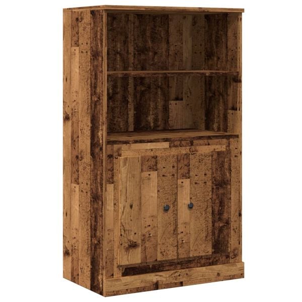 vidaXL Hoge kast 60x35,5x103,5 cm bewerkt hout oud houtkleurig