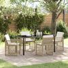 vidaXL Tuin eettafelset 5 pcs Beige poly rattan