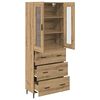 vidaXL Hoge kast met lade 2 pcs Artisan Eiken Bewerkt hout