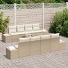 vidaXL Tuinbankenset met opslag 9 pcs Beige en Cr&egrave;me poly rattan