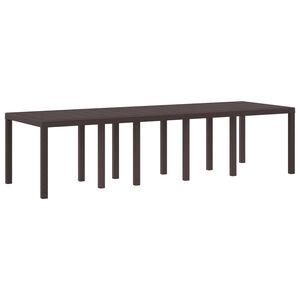vidaXL Tuinstafel Bruin 300 x 100 x 73 cm poly rattan