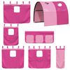 vidaXL Kinderhoogslaper met tunnel 80x200 cm massief grenenhout roze