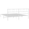 vidaXL Bedframe met hoofdbord metaal wit 200x200 cm