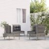 vidaXL 4-delige Loungeset met kussens poly rattan grijs