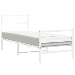 vidaXL Bedframe met hoofd- en voeteneinde metaal wit 80x200 cm