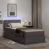 vidaXL Opbergbed met LED met matras Grijs 100 x 200 cm Nep Leer