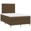 vidaXL Boxspring met matras stof donkerbruin 120x190 cm