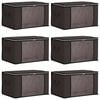vidaXL Opbergdoos met Transparante Zijraam 6 pcs Antracietkleurig