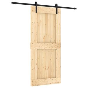 vidaXL Schuifdeur 90 x 210 cm Massief Grenenhout (Niet-Behandeld)