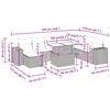 vidaXL 9-delige Loungeset met kussens poly rattan acacia grijs