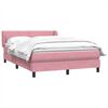 vidaXL Boxspring met matras fluweel roze 160x220 cm