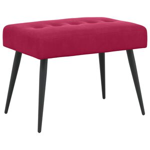 vidaXL Bank met knoopverstelling Wijnrood 60 x 40 x 45 cm fluweel