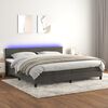 vidaXL Boxspring met matras en LED fluweel donkergrijs 200x200 cm