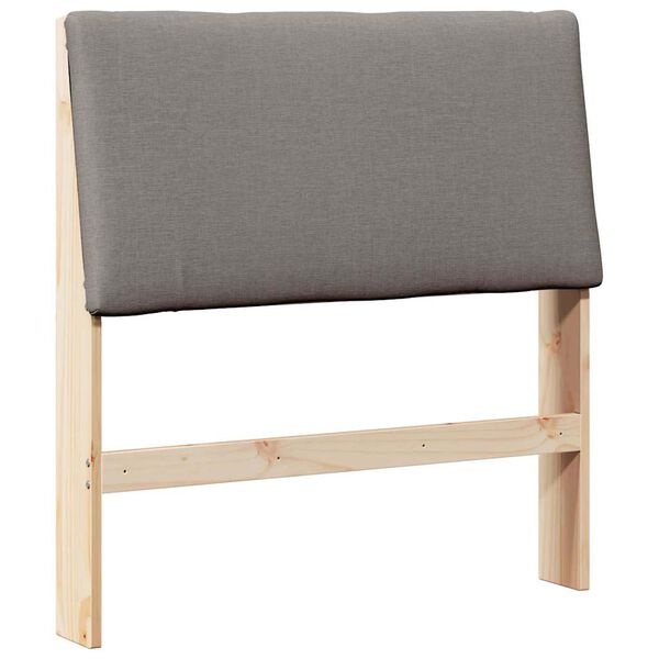 vidaXL Gestoffeerd hoofdbord Taupe 90 cm Massief grenenhout