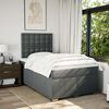 vidaXL Boxspring met matras stof donkergrijs 120x190 cm